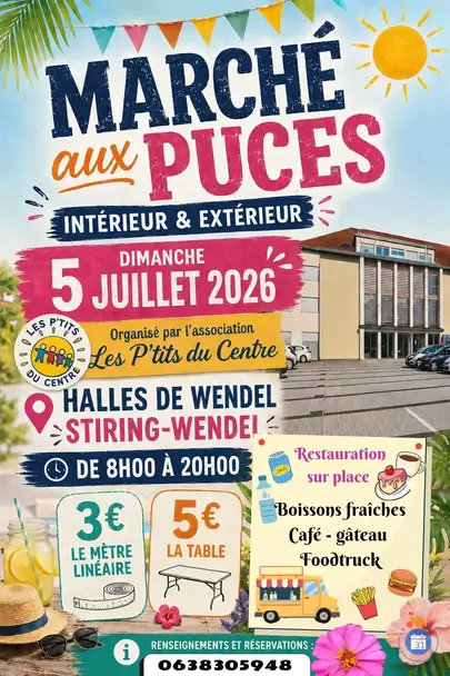 Affiche Marché aux puces Stiring-Wendel dimanche 5 juillet 2026 (57350)