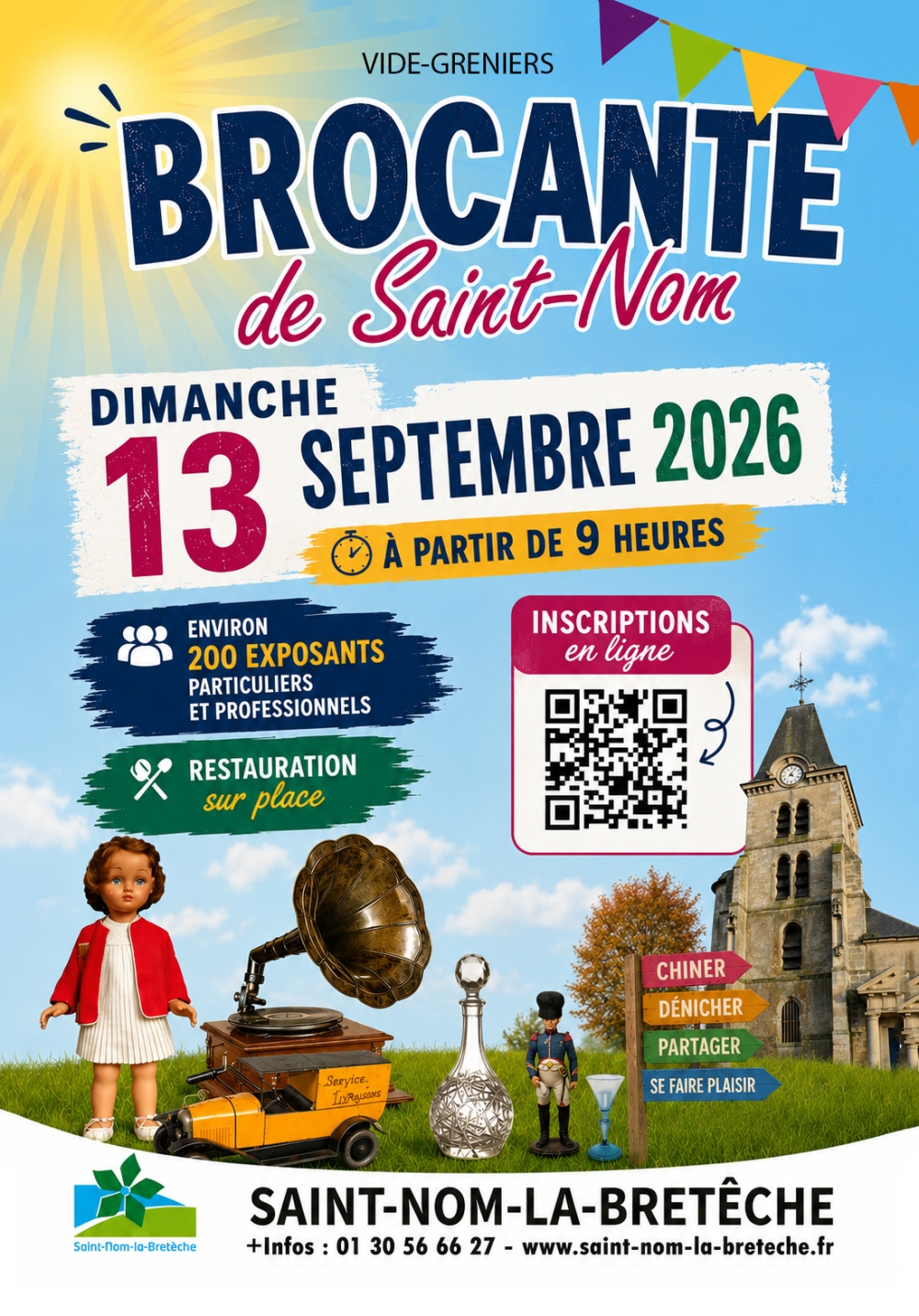 Affiche Brocante vide-greniers Saint-Nom-la-Bretèche dimanche 13 septembre 2026 (78860)