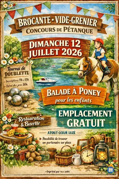 Affiche Brocante Vide-grenier Luzé dimanche 12 juillet 2026 (37120)
