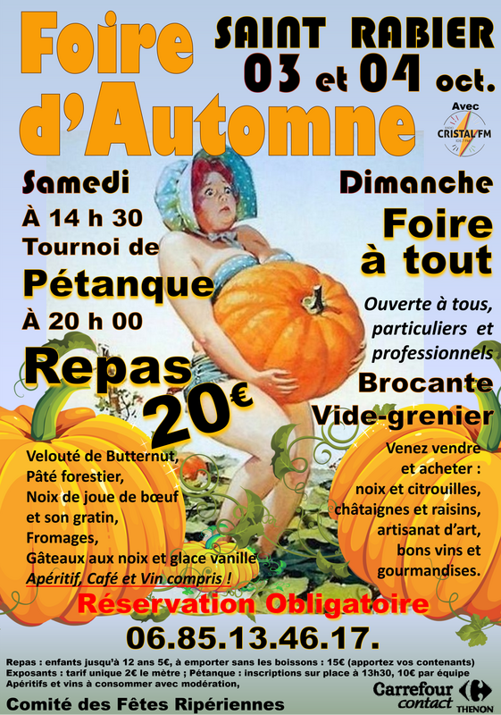 Affiche Foire d'automne et foire à tout de Saint-Rabier
