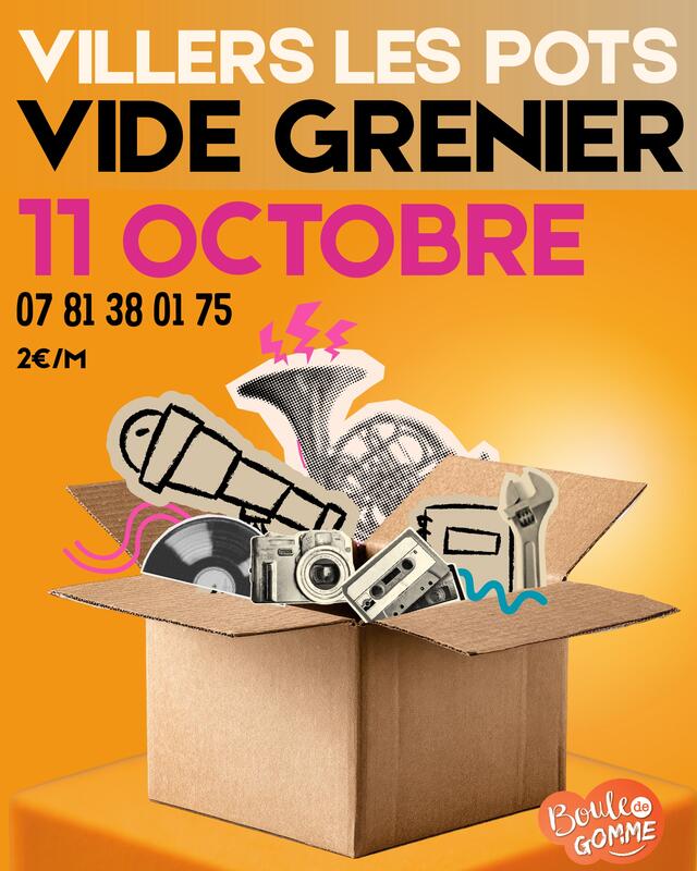 Affiche Vide-grenier de Boule de Gomme à Villers-les-Pots