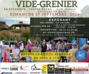Affiche Vide-grenier à Chaumes-en-Retz (44320) le 27 septembre 2026