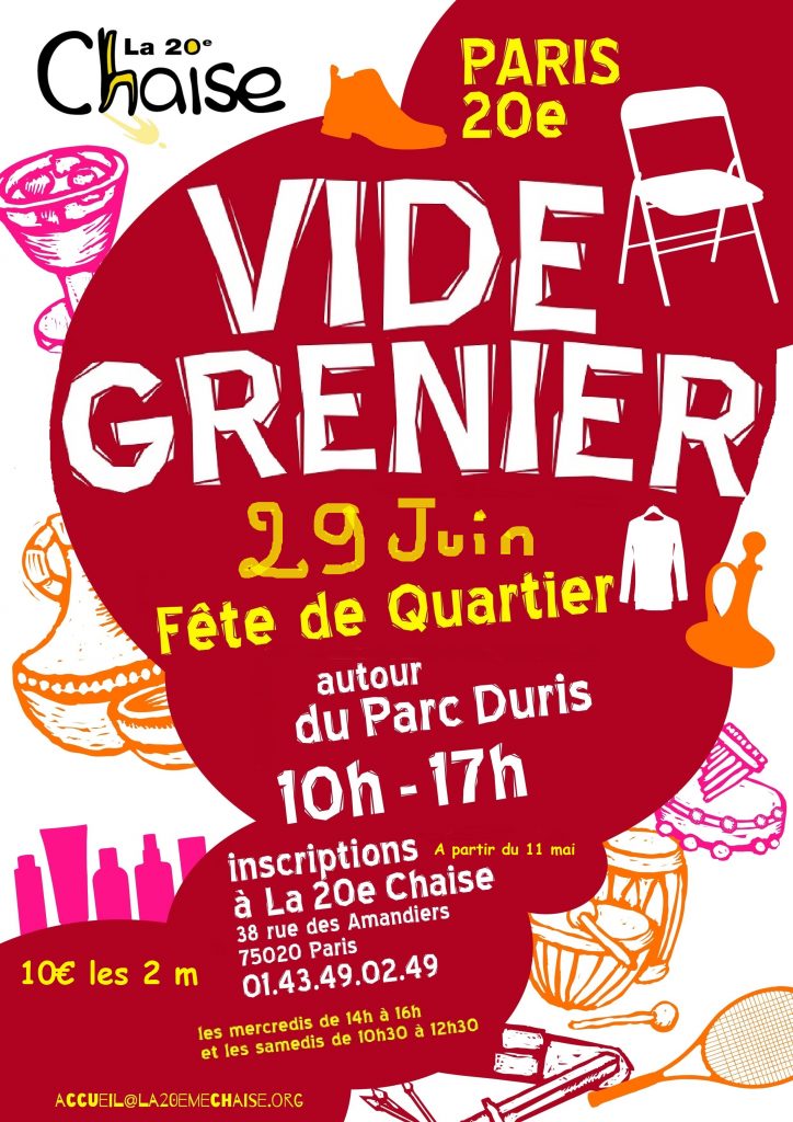 Affiche Vide greniers de la fête de quartier