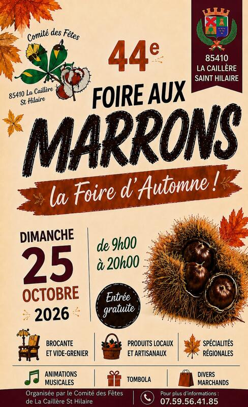 Affiche Foire aux marrons de La Caillère-Saint-Hilaire