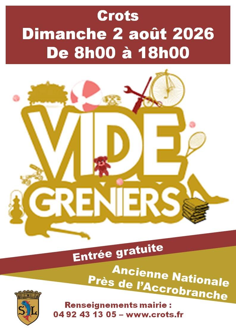 Affiche Vide-grenier Crots dimanche 2 août 2026 (05200)
