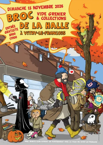 Affiche Broc de la Halle, vide-grenier et collections à Vitry-le-François