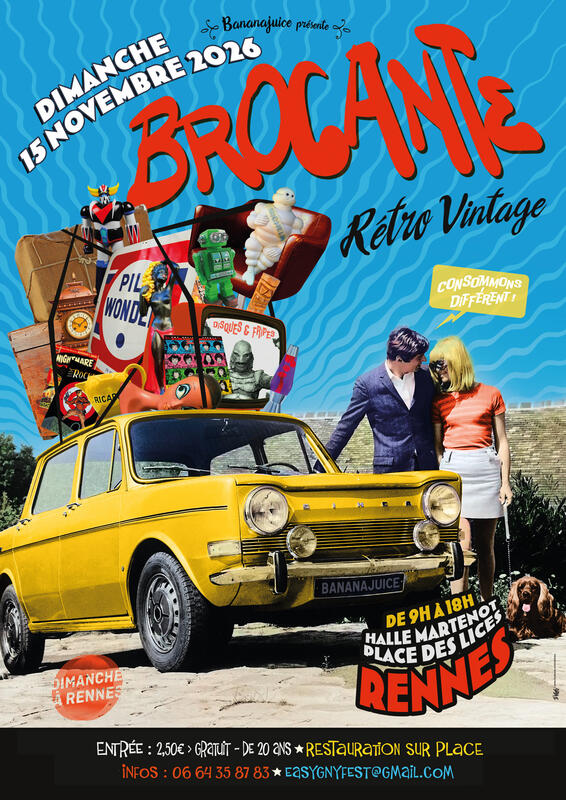 Affiche Brocante rétro vintage de Bananajuice à Rennes