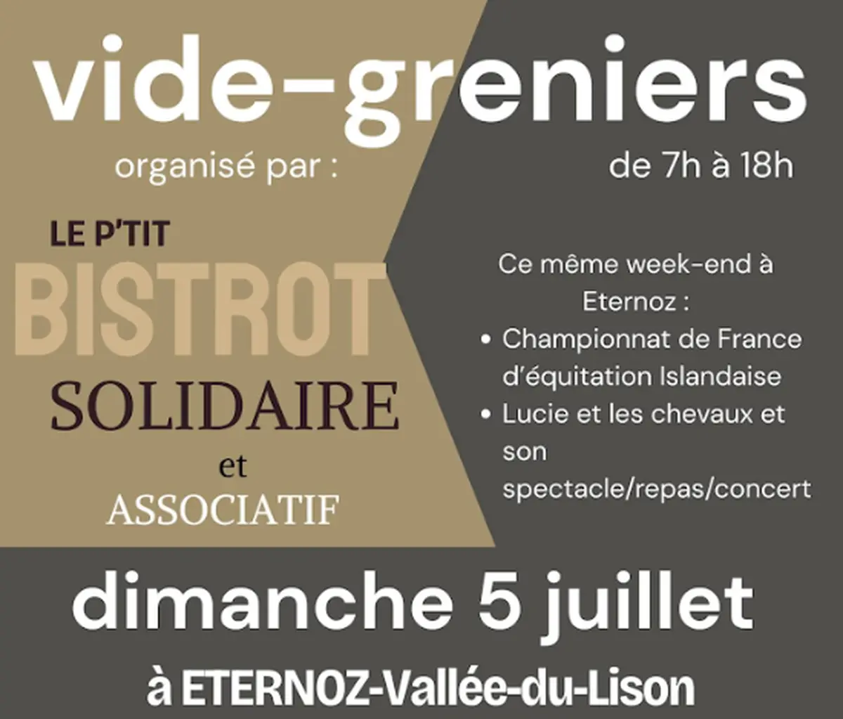 Affiche Vide-greniers Éternoz Vallée du Lison dimanche 5 juillet 2026 (25330)