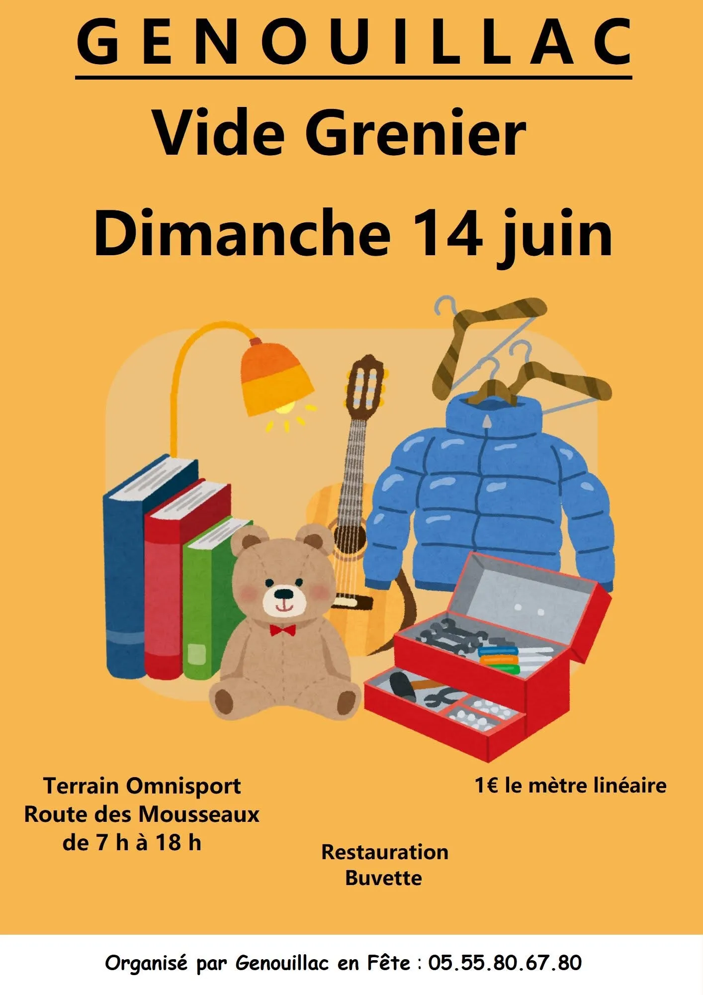 Affiche Vide-grenier Genouillac dimanche 14 juin 2026 (23350)