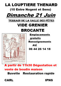 Affiche Vide-grenier La Louptière-Thénard dimanche 21 juin 2026 (10400)