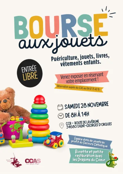 Affiche Bourse aux jouets du CCAS de Saint-Georges-d'Orques