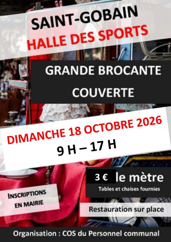 Affiche Grande brocante couverte de Saint-Gobain