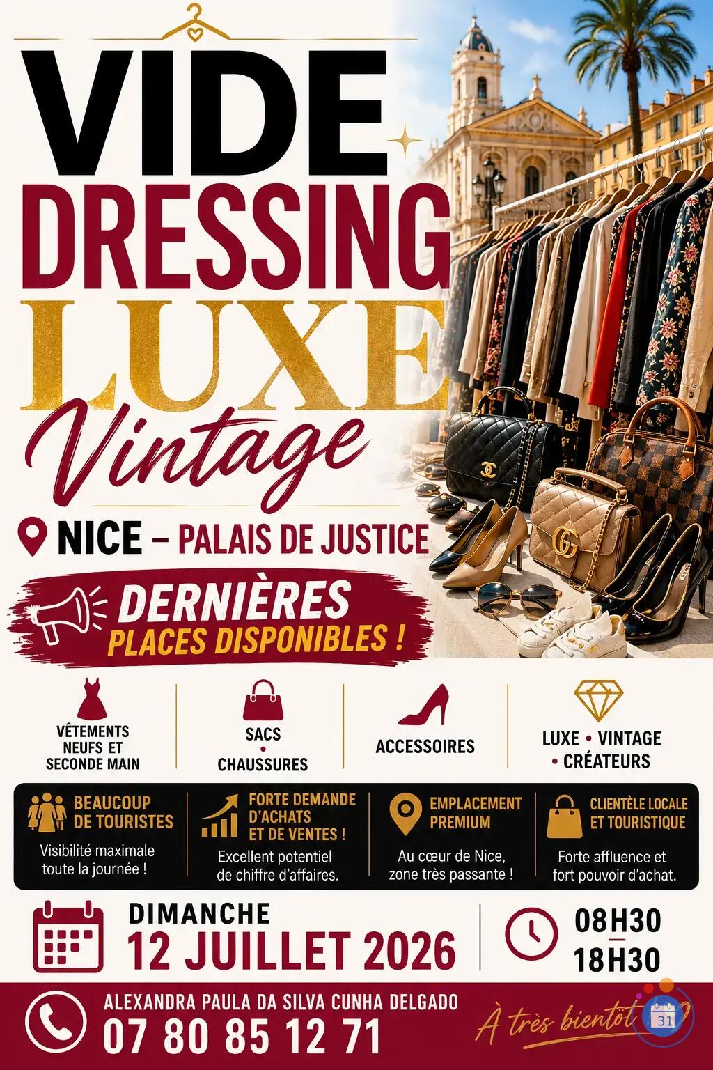 Affiche Vide-dressing luxe vintage Nice dimanche 12 juillet 2026 (06300)