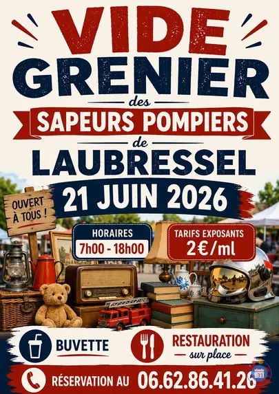Affiche Vide-grenier Laubressel dimanche 21 juin 2026 (10270)