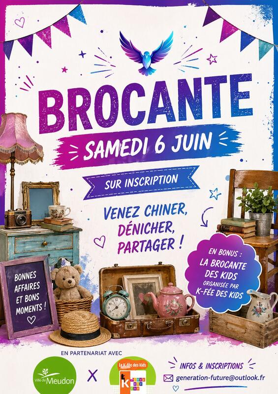 Affiche Brocante Génération Future - Meudon - Hauts-de-Seine