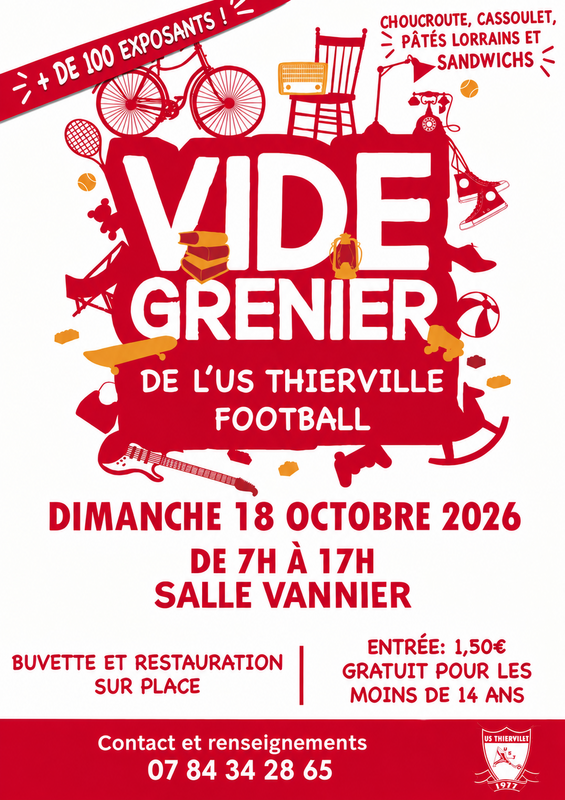 Affiche Vide-grenier de l'US Thierville Football à Thierville