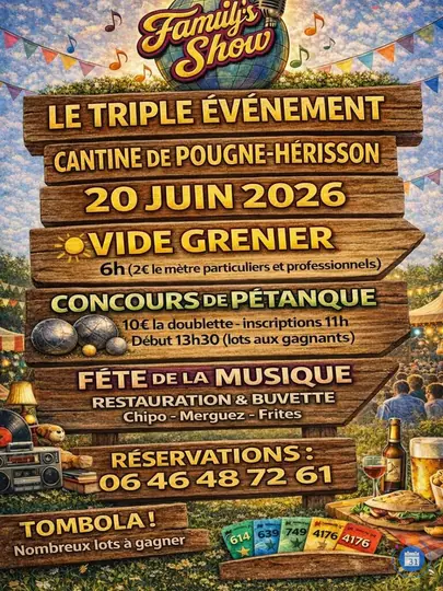 Affiche Vide-grenier Pougne-Hérisson samedi 20 juin 2026 (79130)