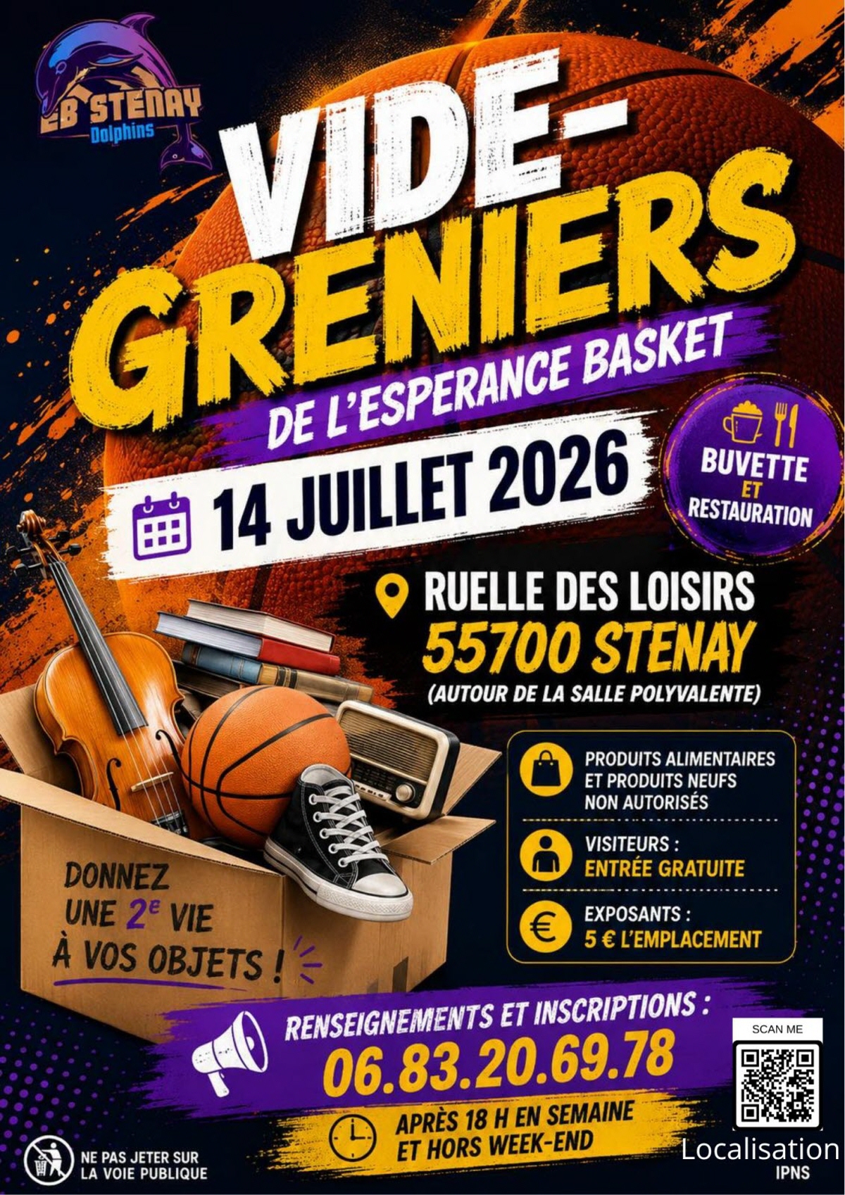 Affiche Vide-grenier Stenay mardi 14 juillet 2026 (55700)