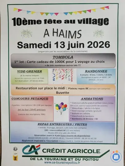 Affiche Vide-grenier Haims samedi 13 juin 2026 (86310)