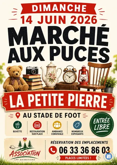 Affiche Marché aux puces La Petite Pierre dimanche 14 juin 2026 (67290)