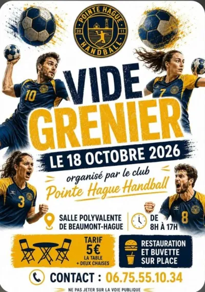 Affiche Vide-grenier du Pointe Hague Handball à La Hague