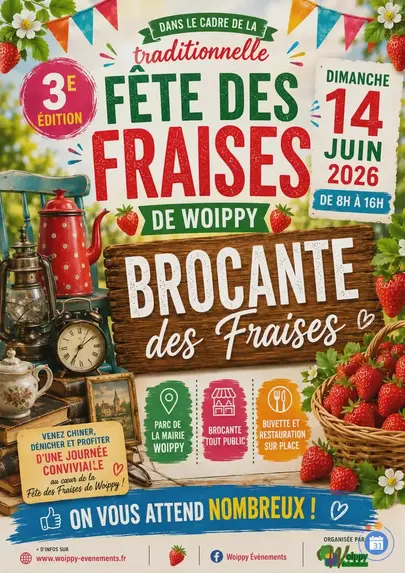 Affiche Brocante Woippy dimanche 14 juin 2026 (57140)