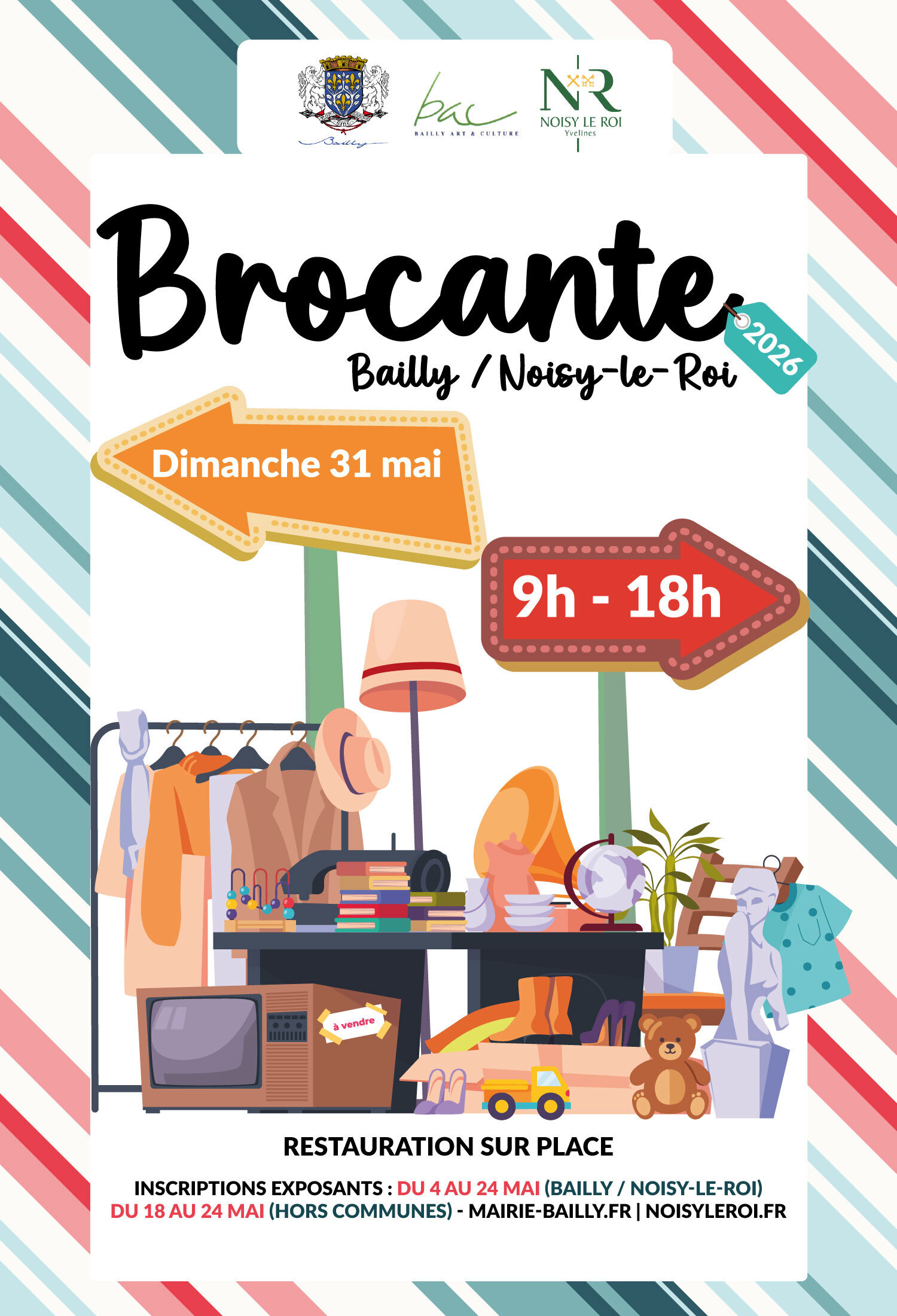Affiche Brocante intercommunale Bailly / Noisy-le-Roi - Yvelines