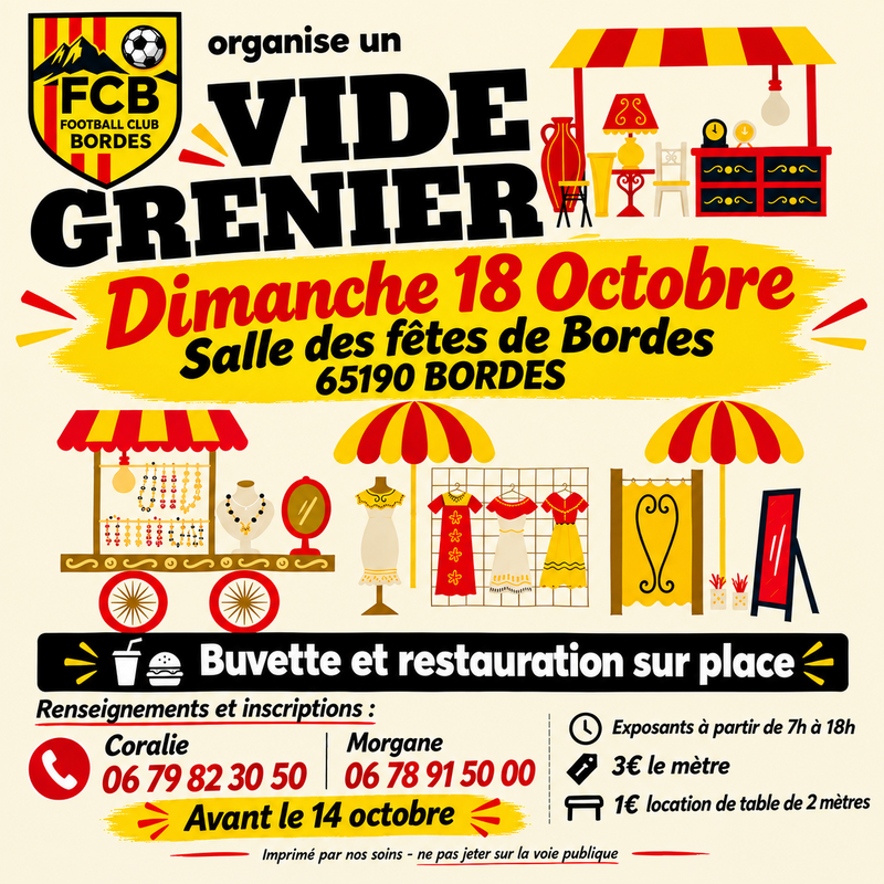 Affiche Vide-grenier du Football Club de Bordes