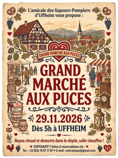Affiche Marché aux puces des sapeurs-pompiers à Uffheim