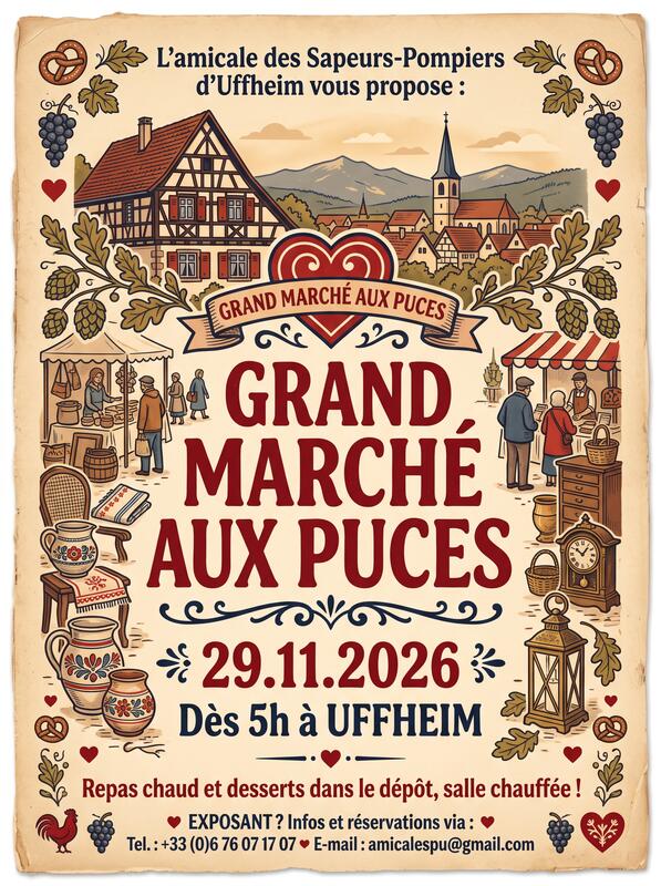 Affiche Marché aux puces des sapeurs-pompiers à Uffheim
