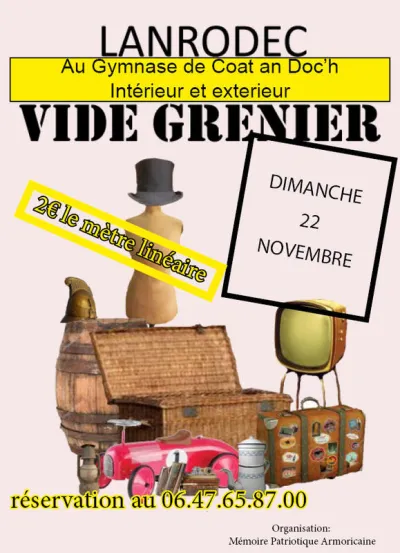 Affiche Vide-grenier de la Mémoire Patriotique Armoricaine à Lanrodec