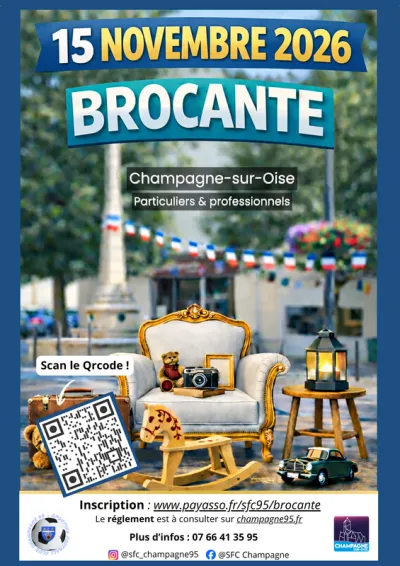 Affiche Brocante du SFC Champagne à Champagne-sur-Oise