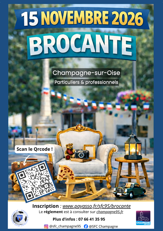 Affiche Brocante du SFC Champagne à Champagne-sur-Oise