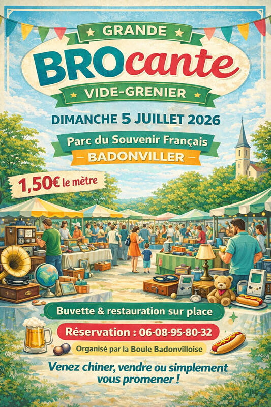 Affiche Brocante Badonviller dimanche 5 juillet 2026 (54540)