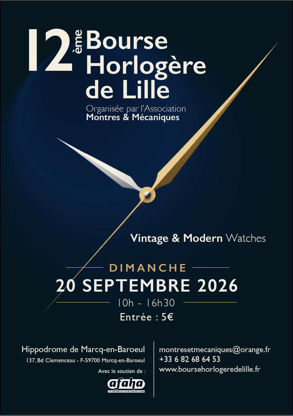 Affiche 12e Bourse Horlogère de Lille dimanche 20 septembre 2026 (59)