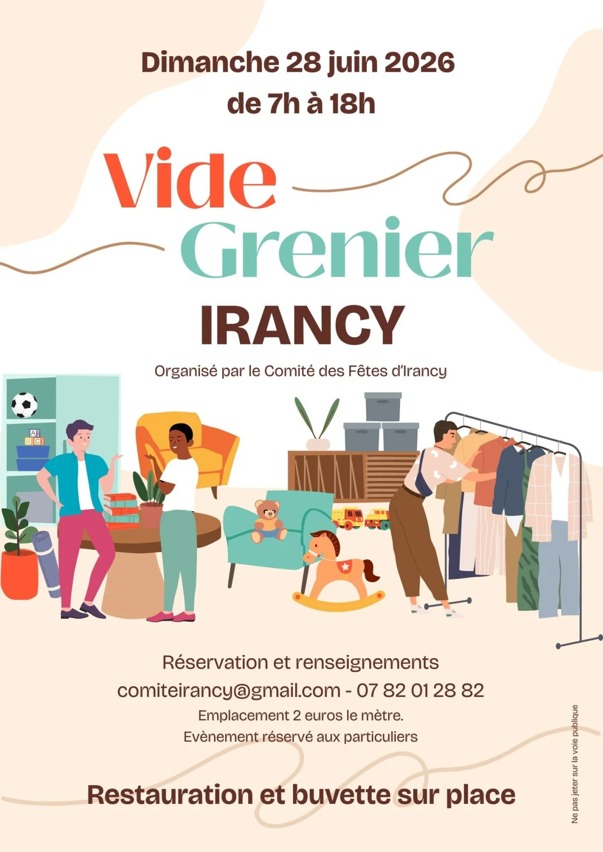 Affiche Vide-grenier d'Irancy - Comité des Fêtes - Yonne