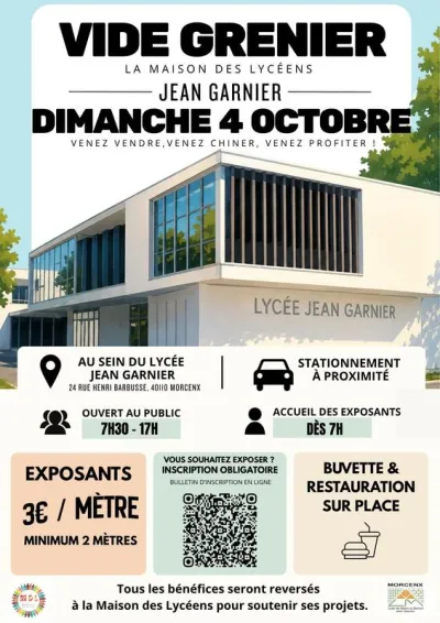 Affiche Vide-grenier de la Maison des lycéens à Morcenx