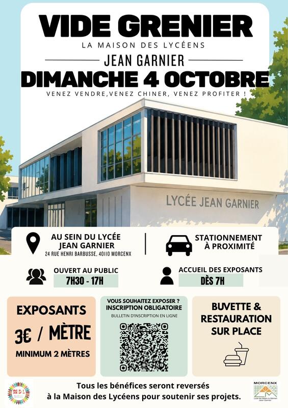 Affiche Vide-grenier de la Maison des lycéens à Morcenx