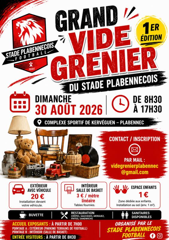 Affiche Vide-grenier Plabennec dimanche 30 août 2026 (29860)