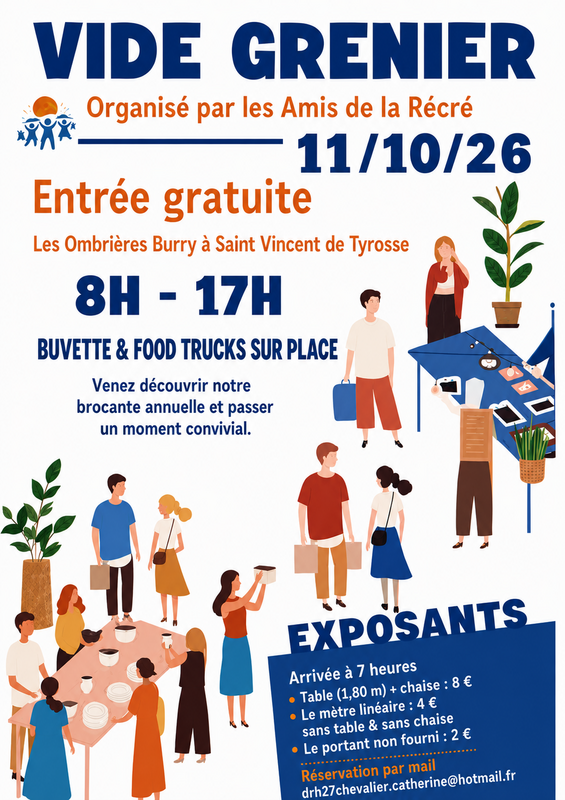 Affiche Vide-grenier des Amis de la Récré à Saint-Vincent-de-Tyrosse