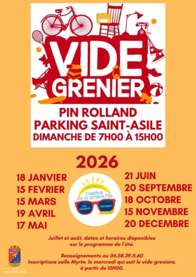 Affiche Vide-grenier du Pin Rolland à Saint-Mandrier-sur-Mer