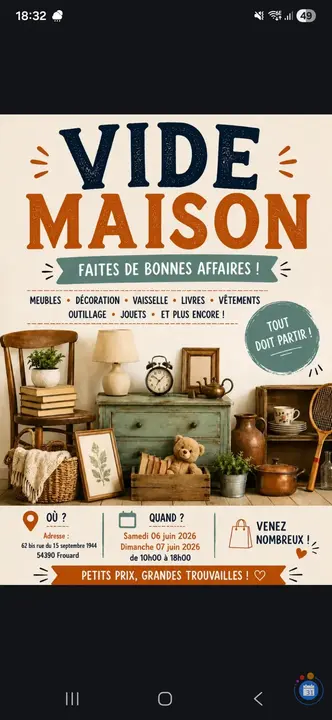 Affiche Vide-grenier Chambley-Bussieres dimanche 14 juin 2026 (54890)