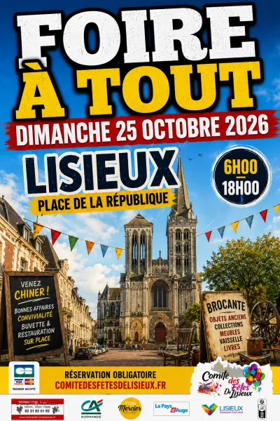 Affiche Foire à tout du Comité des fêtes à Lisieux