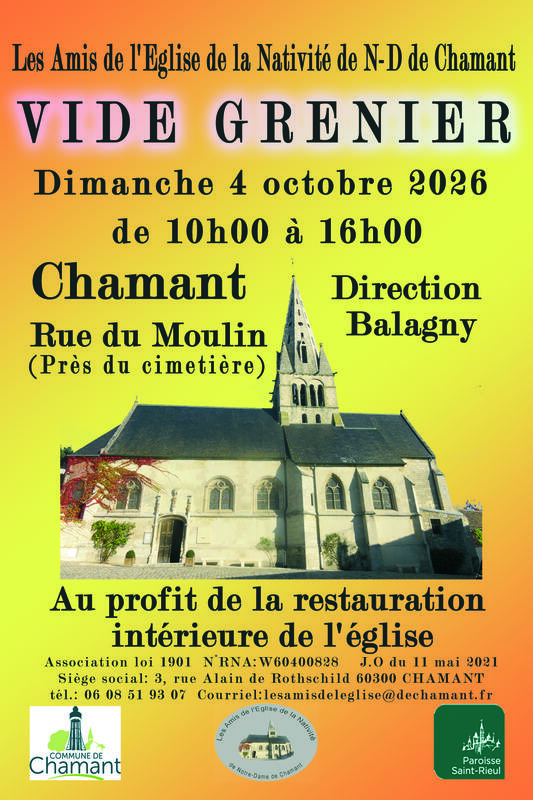 Affiche Vide-grenier des Amis de l'église à Chamant