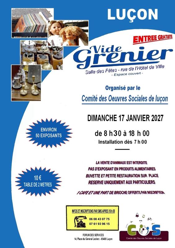 Affiche Vide-grenier du Comité des Oeuvres Sociales à Luçon