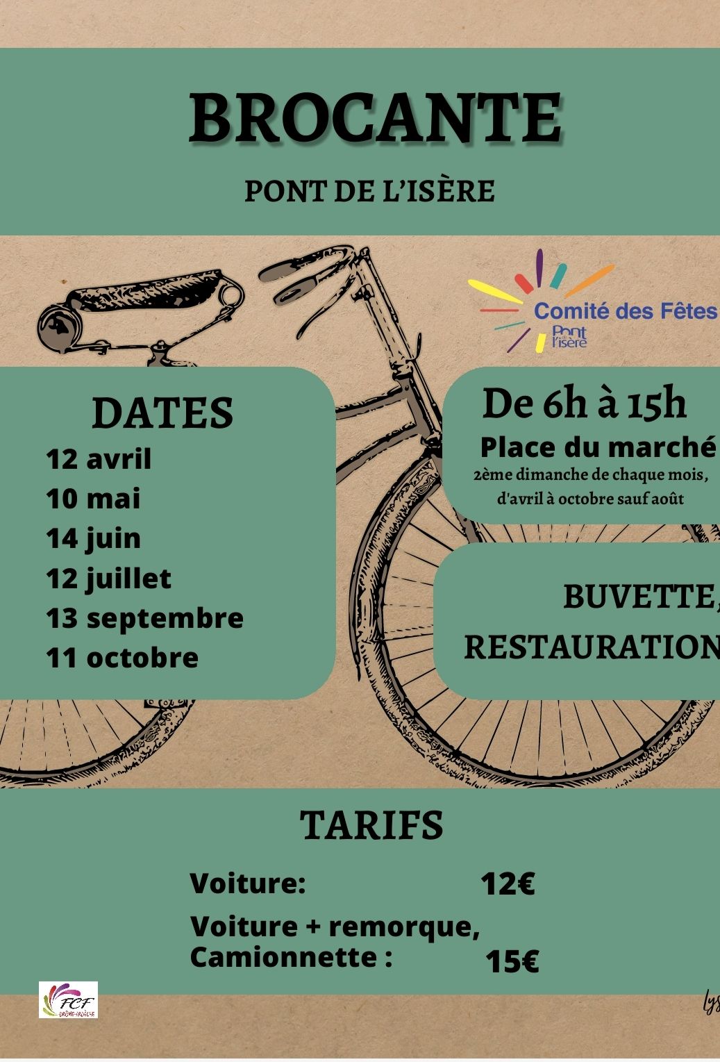 Affiche Brocante Pont de l'Isere dimanche 11 octobre 2026 (26600)