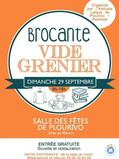 Affiche Brocante vide-grenier Plourivo dimanche 29 septembre 2026 (22860)