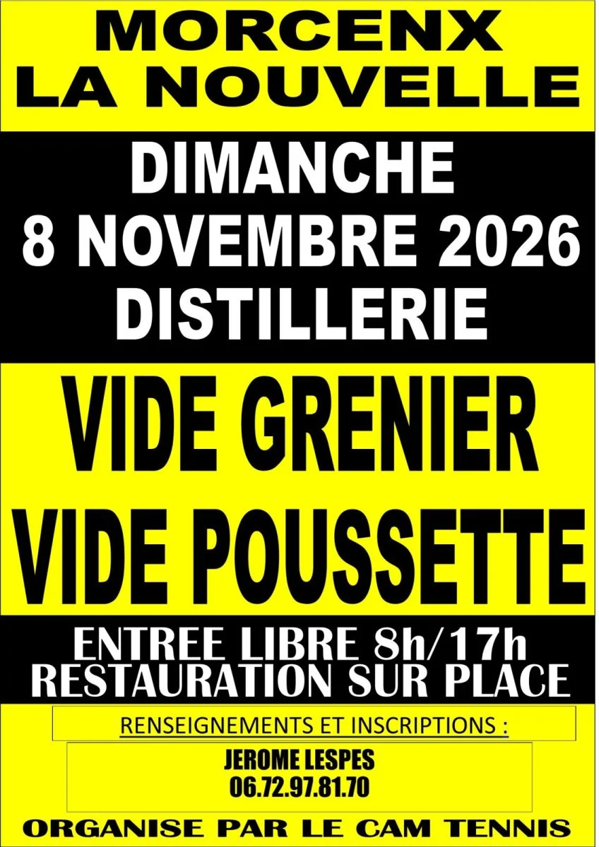 Affiche Vide-grenier et vide-poussette du CAM Tennis à Morcenx-la-Nouvelle