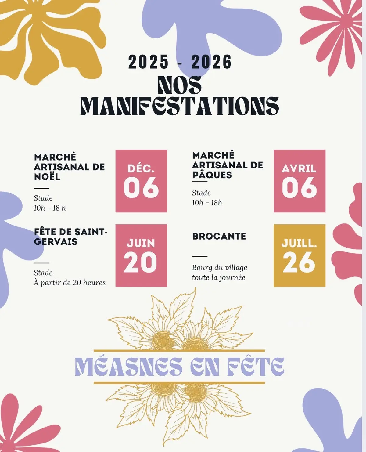 Affiche Brocante Méasnes dimanche 26 juillet 2026 (23360)