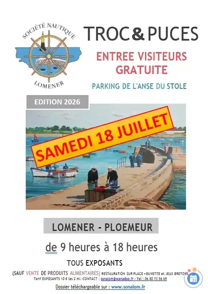 Affiche Marché aux puces Ploemeur samedi 18 juillet 2026 (56270)